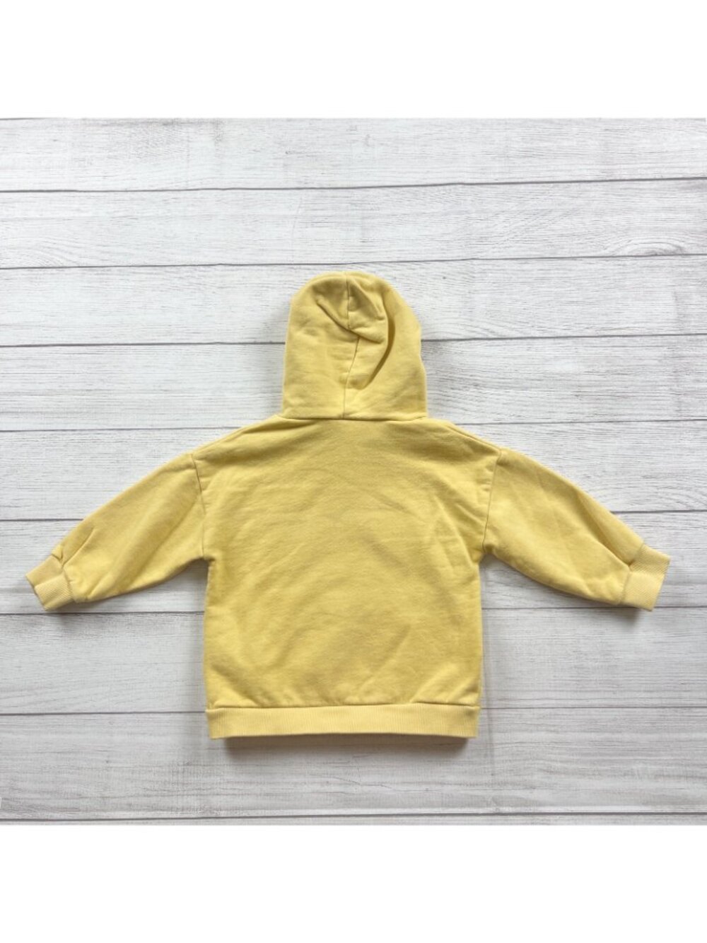 Zara Baby Yellow Hooded Sweatshirt "Big Thanks" Cotton Blend 18-24 Months - Picture 3 of 3